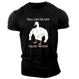 You Get The Bonk Humour Cotton T Shirt Causal O-neck Cartoon Murder Goose Kawaii T-shirts Male Classical Top Men Clothing M521 22