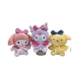 Factory wholesale price 3 styles 25cm cloak Kuromi Mymelody plush toy animation peripheral doll children's gift