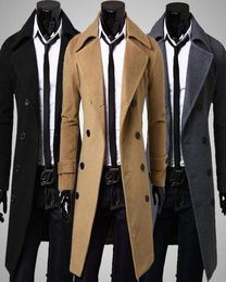 Slim Mens Long Jackets Mens Trench Coat And Coats Overcoat Double Breasted Trench Coat Men Windproof Winter Outerwear1733826