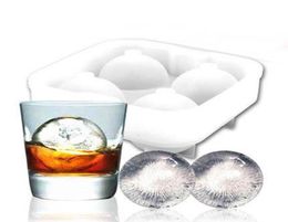 High quality Ice Balls Maker Utensils Gadgets Mold 4 Cell Whiskey Cocktail Premium Round Spheres Bar Kitchen Party Tools Tray Cube6994282