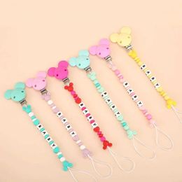 Pacifier Holders Clips# INS baby pacifier clip Personalised name cartoon silicone dummy bracket chain accessories toys do bisphenol A d240521