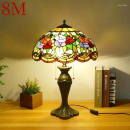 Table Lamps 8M Tiffany Lamp American Retro Living Room Bedroom Luxurious Villa El Stained Glass Desk