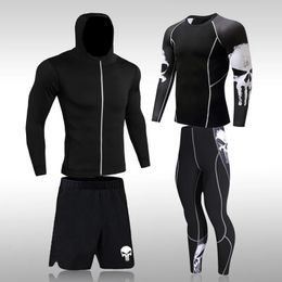 Mens Compression Sportswear Suits Gym Tights Training Clothes Workout Jogging Sports Set Running Rashguard Tracksuit For Men 240521