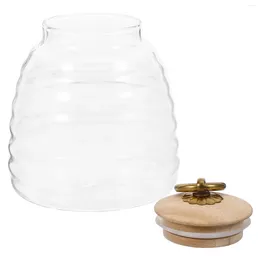 Dinnerware Sets Honey Pot Jam Jar Clear Sealed Transparent Glass Storage Bottle Lidded Container