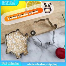 Baking Moulds Cookie Sugar Fruit Cutting Silver Stainless Steel Durable Irregular Tool Panda Biscuit Food Grade Shape