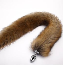 78cm Super Long Fox Tail Anal Plug 3size Metal Dilatador Anal Beads Butt Plug Sexy Stimulate Sex Toys For Woman Adult Games 2012173738871