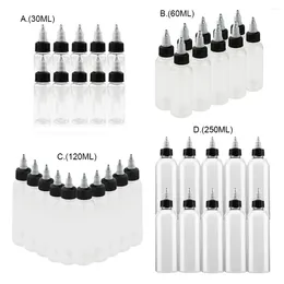 Storage Bottles 10 Pieces Liquid With Twist Off Caps Plastic Holder Multi-types Accessory Organizer Oils Glue Shampoo Ink 30ML