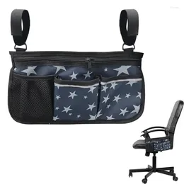 Storage Bags Wheelchair Armrest Bag Side Organizer Pouch With Cup Hold And Reflective Strip