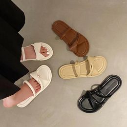 Slippers Women Sandals Luxury Designer Flats Slides Summer Comfort Elegant Shoes Woman 2024 Trend Outdoor Casual Mules