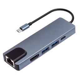 Type C Usb C Hub with Power Supply USB-C Dock Splitter Compatible with MacBook/Pro/Air Android Phone Laptops Tablet