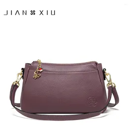 Shoulder Bags JIANXIU Brand Genuine Leather Luxury Handbags Women Designer Messenger 2024 Small Crossbody Bag 3 Color Purse