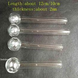 12cm 10cm clear Pyrex oil burner Smoking pipe 2mm thick glass tube 25mm OD Ball for water bongs rigs Hookahs Bubbler Tools Top