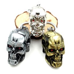 Vintage Charm Terminator 3D Skull Head Keychain Men Women Fashion Pendant keyring movie Jewellery Car Key Accessories