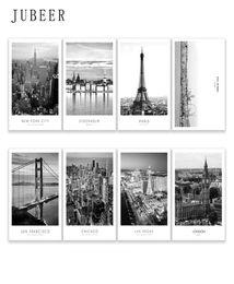 Modern New York London Paris City Wall art Landscape Posters and Prints Black And White Pictures for Living Room Home Decor3839742