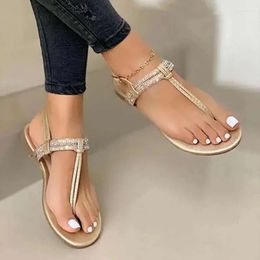 Shoes Women for 2024 Sandals s High Quality Summer Women's Sequins Low-heeled One Word Buckle Thong Casual Sandal Shoe ' Seq f5c fca uin Caual