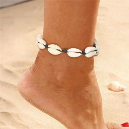 Anklets Modyle Shell Anklet Beads Starfish For Women Fashion Vintage Handmade Sandal Statement Bracelet Foot Boho Jewelry Drop Deliver Otmic