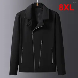 Men's Jackets Plus Size 8XL Jacket Men Black Coat Fashion Casual Solid Colour Male Big Outerwear