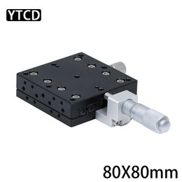 X Axis 80*80mm Optical Manual Displacement Platform Linear Stage Sliding Table Guide LX80-C LX80-L LX80-R Cross Rail Micrometre