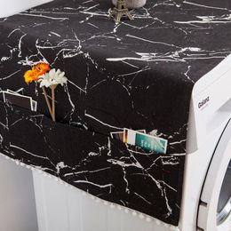 45Marble pattern Refrigerator Cloth Single Door Refrigerator Dust Cover Double Open Washing Machine Microwave oven Cover Towel