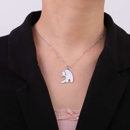 Cute Cat Stainless Steel Animal Funny Stretching Kitten Pendant Neck Chian Choker Women S Necklace Jewellery Gifts