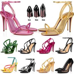 with box dust bag Top quality designer heels dress high heels shoes womens sandals Peep-toes Sexy Pointed Toe Red Sole Wedding Shoes 8cm 10cm 12cm luxury sandals