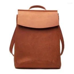 Backpack Style Women Genuine Leather Girls Female Backpacks Vintage School Bags For Teenagers Travel Mochilas Mujer