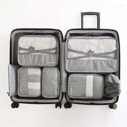 Storage Bags 7 Pcs Travel Bag Luggage Organizer Set Waterproof Storages Shoes Pouch Clothes Portable Underwear