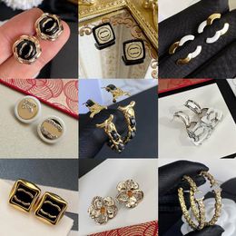 Studs Crystal Letter Diamond Designer Earrings Pearl Brand Eardrop Men Women Ear Hoop High-end Copper Earring Wedding Party Jewellery ring
