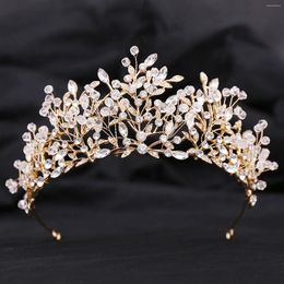 Hair Clips Bride Wedding Headdresses Handmade Rhinestone Leaf Tiaras And Crowns Sparkly Headbands For Bridal Jewellery Accessories