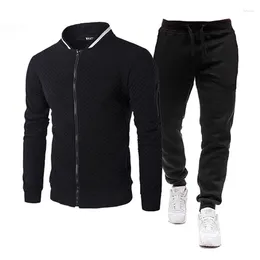 Men's Tracksuits Men Sportswear Set Brand Mens Tracksuit Sporting Fitness Clothing Two Pieces Long Sleeve Jacket Pants Casual Track Suit