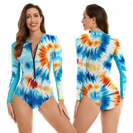 Women's Swimwear 2024 Sexy Blue Color Summer Womens Rash Guard Swim Shirt One Piece Swimsuit Beach Wear Bodysuit Daving Bathing Suit