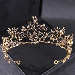 Hair Clips Baroque Vintage Crystal Crown Tiara Rhinestone Princess Butterfly Prom Crowns And Tiaras Bridal Wedding Accessories Jewelry