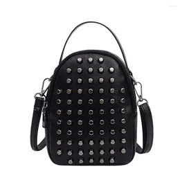 Bag Pure Color Pu Leather Female Shoulder Fashion Ladies Armpit Vintage Women Rivet Purse Handbags Small Clutch Sac Main