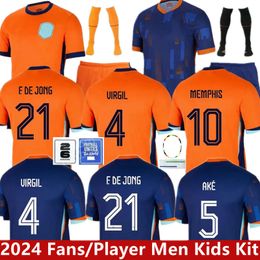 24 25 Euro Cup Netherlands MEMPHIS European Cup Holland Club Soccer Jersey JONG VIRGIL DUMFRIES BERGVIJN Shirt 2024 KLAASSEN BLIND DE LIGT Men Kids Kit Football Shirt