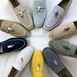 LP shoes Designer loafers Casual Shoes Running womens flat embellished suede Moccasins Genuine leather loafers womens tennis shoes women loafers shoes sneakers