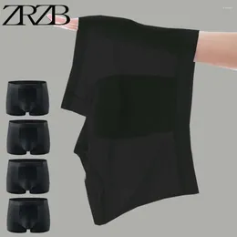 Underpants Boxer Ice Silk Men's Panties Shorts Breathable Black Man Comfortable Undrewear Mens BoxerShortsSexy Ultrathin