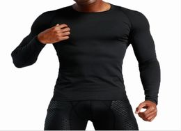 Men039s Tshirt Europe US running fitness clothing quickdrying sportswear longsleeved compression training stretch Slim tight7691734