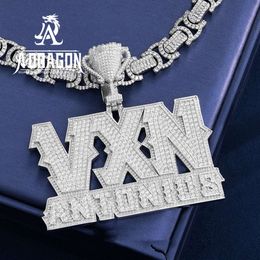 Custom Letter Number Name Initial Sterling Sier Vvs Moissanite Diamond Iced Out Mens Hip Hop Jewellery Pendant