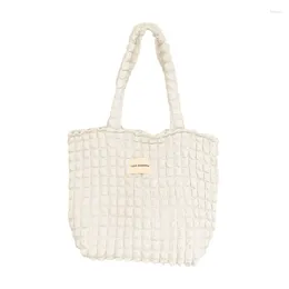 Shopping Bags Exquisite Tote Bag Pleated Handbag With Zipper Large Shoulder Bubble All-match For Family Gatherings Drop