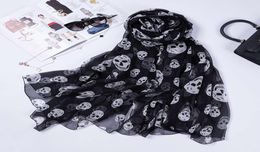 Scarves Silk Scarf Black Skull Head women039s spring and autumn winter long shawl8800010