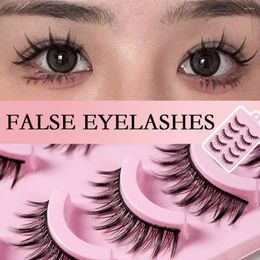 False Eyelashes 5Pairs 3D Faux Mink Lashes Soft Winged Natural Realistic Thick Full Fluffy Wispy Curly Eyelash Extensio N0S6