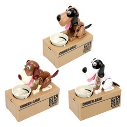 Electronic Piggy Banks Plastic Cartoon Robotic Dog Steal Coin Bank Automated Money Boxes Saving Box Kids Gift 240516