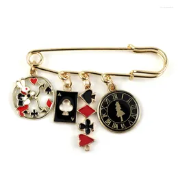 Brooches Magic Themed Enamel Pin Cute Poker Pendant Backpack Bags Badge Kids Christmas Gifts Collar Lapel Jewelry