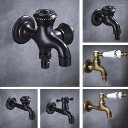 Bathroom Sink Faucets Variety Brass Lengthen Wall Mounted Washing Machine Bibcock Decorative Outdoor Garden Faucet One-in And Two-out Single