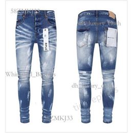 Purple Jeans Designer Jeans Hiking Pant Ripped Hip Hop High Street Fashion Brand Pantalones Vaqueros Pant Jeans Para Hombre Motorcycle Embroidery Close Fitting 673