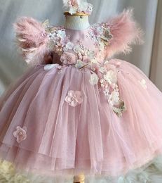 2-6-year-old childrens dress butterfly wings fluffy mesh girl princess dress flower birthday party elegant girl evening dress 240521