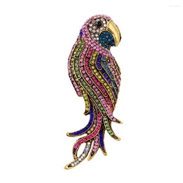 Brooches Coloured Rhinestone Parrot Brooch Fashion Pins Personalised Clothing Decorate Accessories Quality Alloy Animal For Women