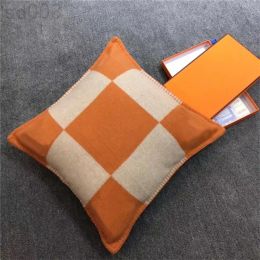 Letter pillowcase living room plaid pillow cover square casual comfortable soft designer pillow slip home decor orange red black blue Wholesale