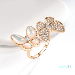 Designer rings women butterfly ring female fashion fritillary rings Party Wedding Birthday Valentine's Day Christmas Jewellery gift accessories