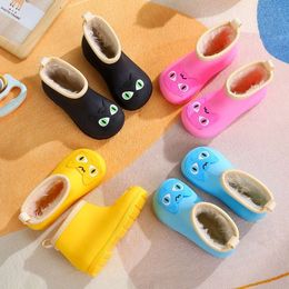 Cartoon Rain Cute Infant Anti Slip Plush Rubber for Children Boy Water Boots Soft Sole Girl Boot Kid Shoes L